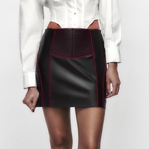 Zara faux leather mini skirt